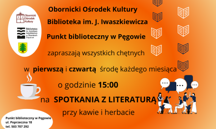 SPOTKANIA Z LITERATURĄ W PUNKCIE BIBLIOTECZNYM W PĘGOWIE