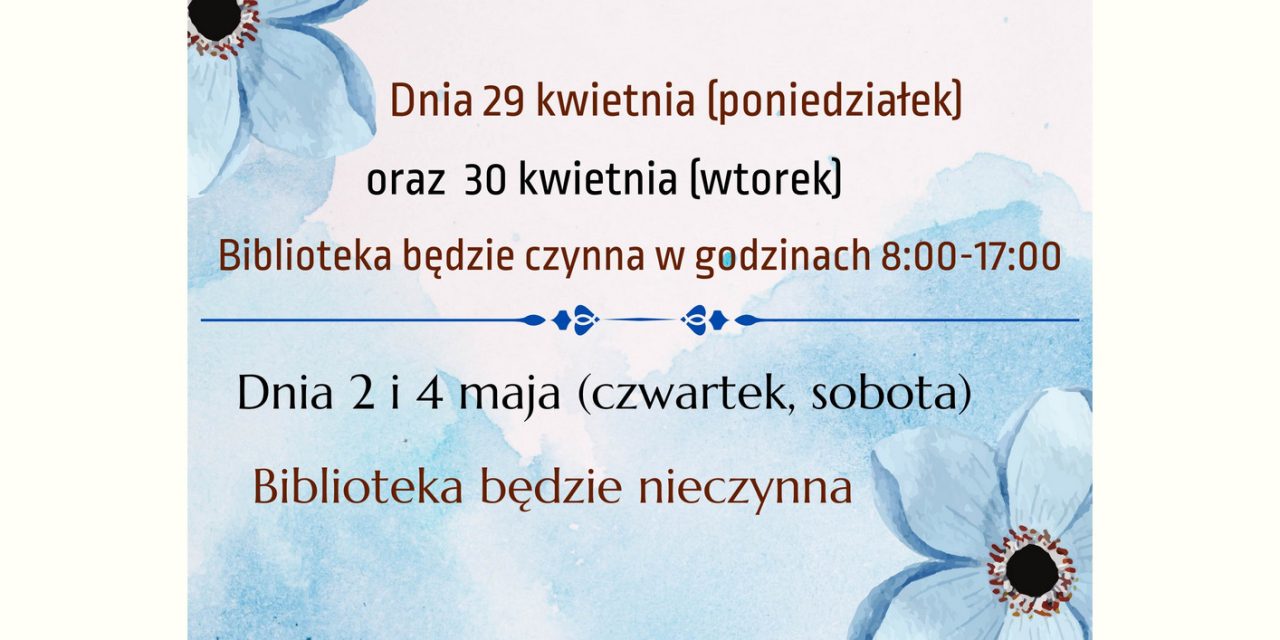 Bardzo ważna informacja! Szczególnie przed weekendem majowym🙂🌞🍀